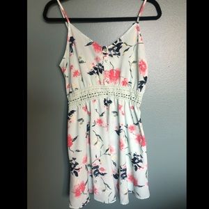 Mint green floral mini dress